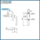  Tay Khoá Đa Điểm Cửa Sổ Trắng CZS319  Kinlong chính hãng 