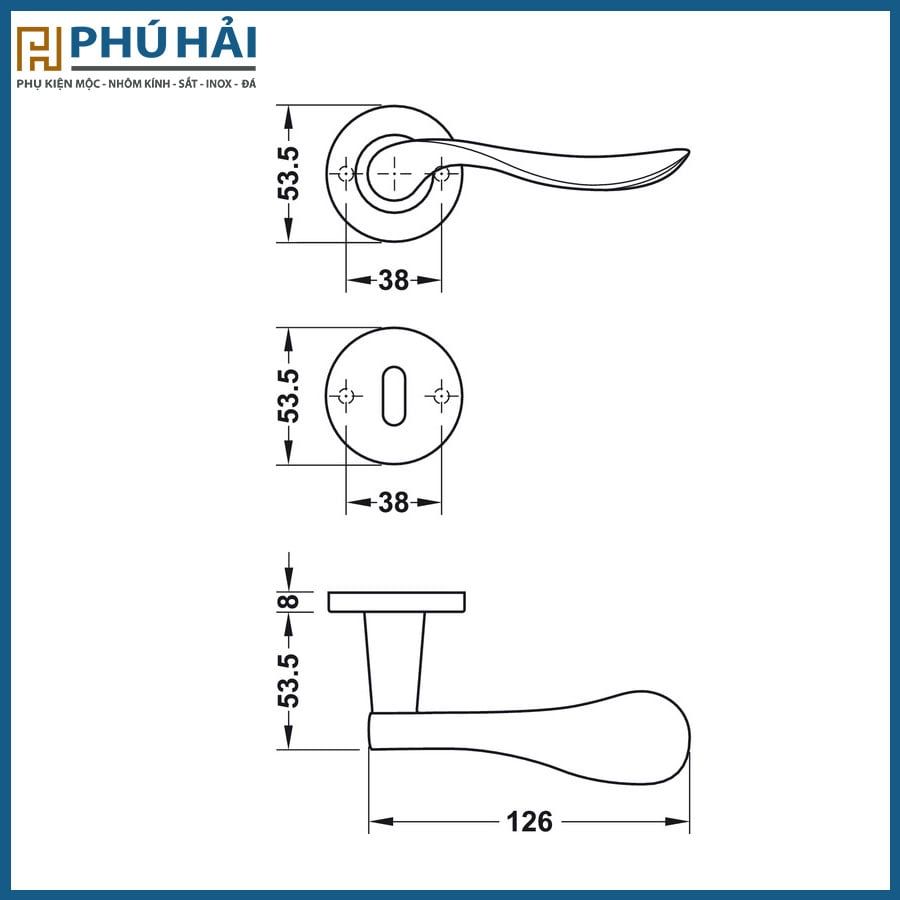  Tay Nắm Gạt Cửa Phòng Hafele 903.92.686 