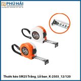  Thước kéo 5M25 Trắng viền CAM_Lỗ ban_K-2503_12/120 