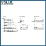  Thanh ray trượt 3 tầng giảm chấn VICKINI 02183 ZNP 