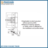  Bản lề 4D Cánh Khung TMJ06 Đen  Kinlong Chính Hãng 