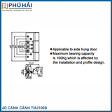  Bản Lề 4D Đen Cánh Cánh TMJ106B Kinlong Chính Hãng 