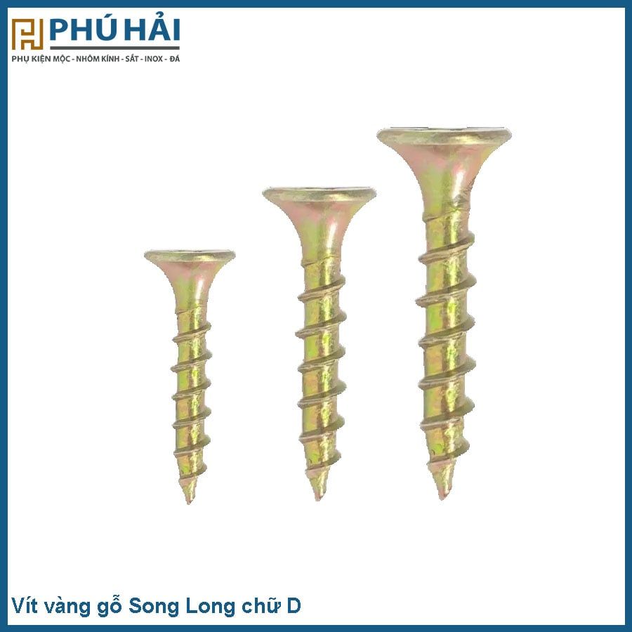  Vít vàng Song Long chữ D loại Xịn gỗ 6F (30 bịch/bao) 