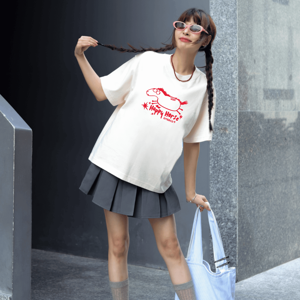Áo Thun Boxy Tết Happy Horse - O6A45