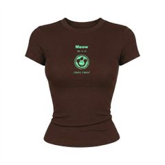 Áo Thun Borip Ngắn Tay Meow Club- OV-TSW005-IN15