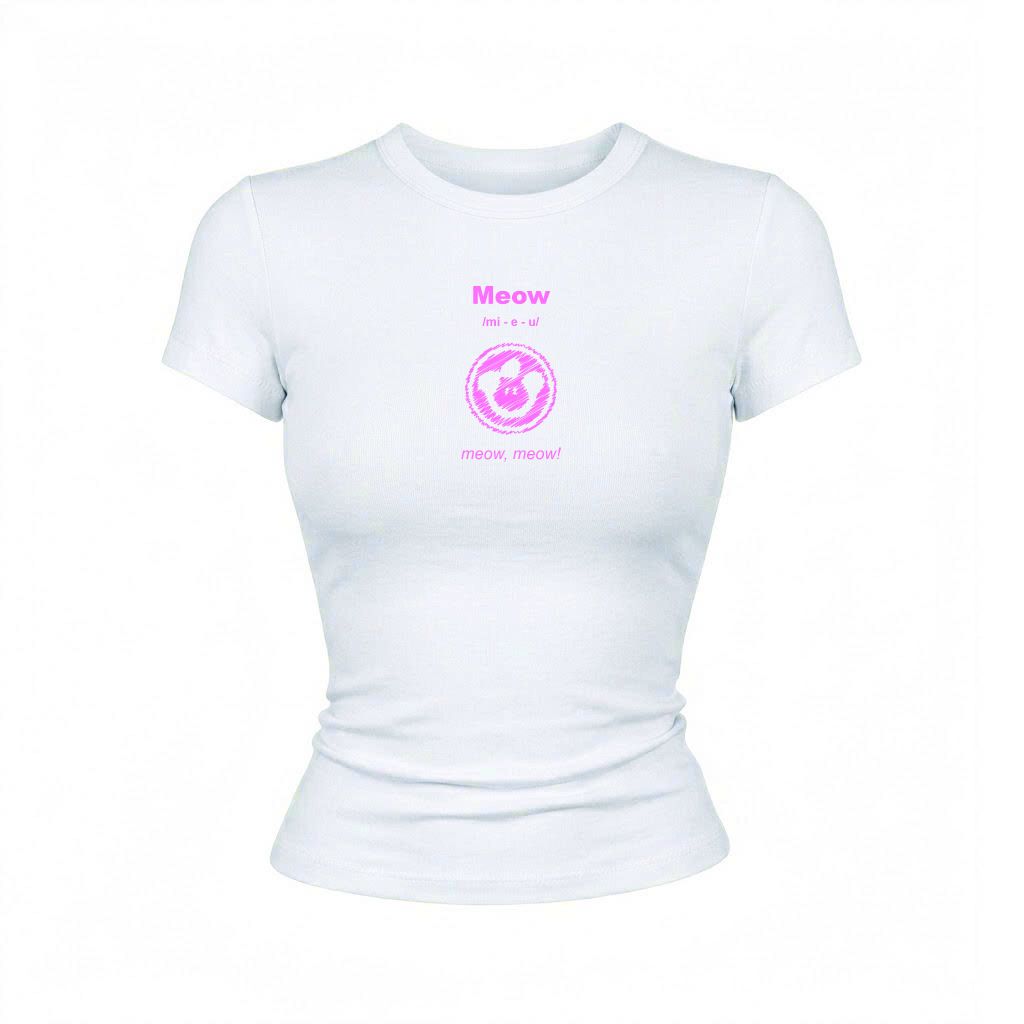 Áo Thun Borip Ngắn Tay Meow Club- OV-TSW005-IN15