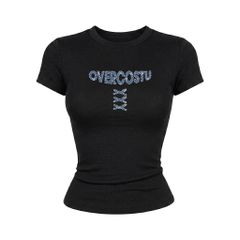 Áo Thun Borip Ngắn Tay OVERCOSTU Printed Denim - OV-TSW005-IN9