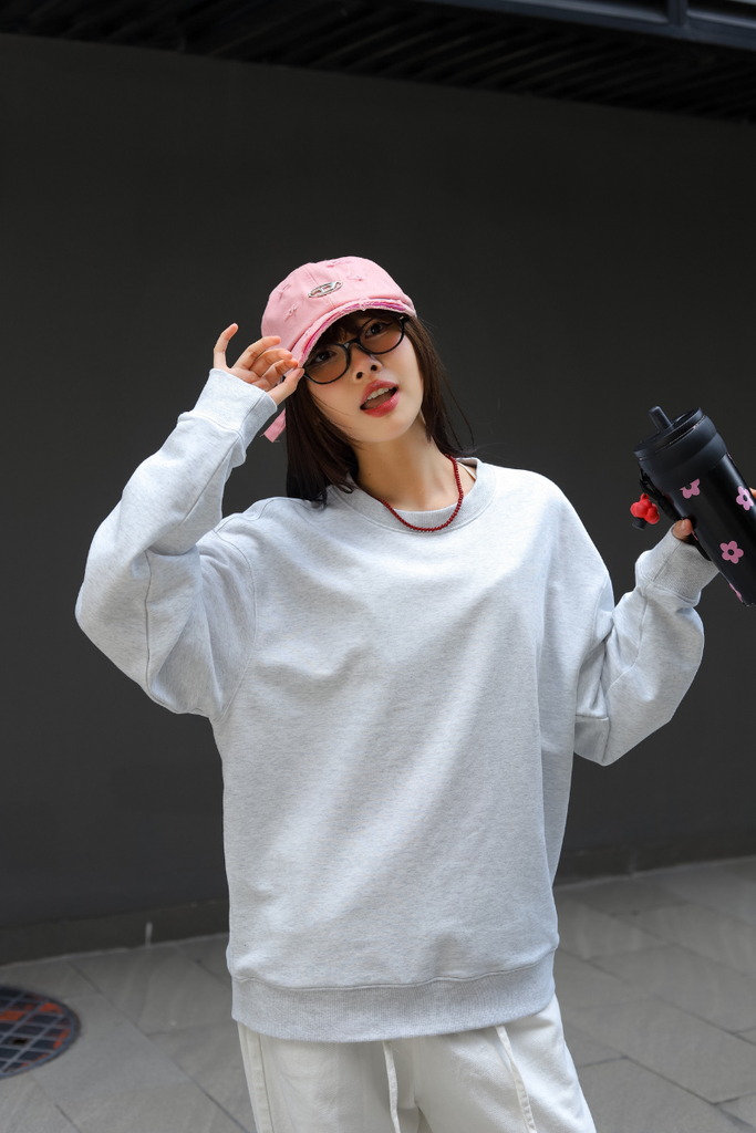 Áo Sweater Vải Da Cá Unisex Basic 7 Màu Overco - O4F1