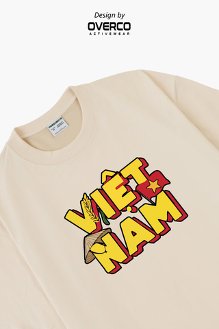 Áo Thun Cotton Unisex Chữ Việt Nam Cây Lúa Overco - O1A163