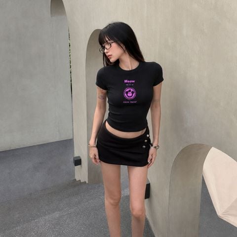 Áo Thun Borip Ngắn Tay Meow Club- OV-TSW005-IN15