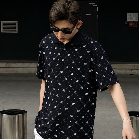 Áo Polo Cotton Hoạ Tiết OC - O2A15