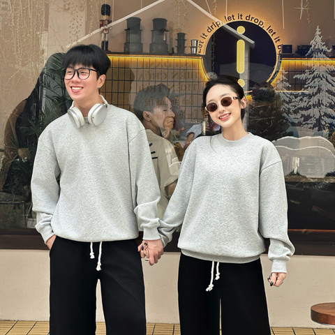 Áo Sweater Vải Da Cá Unisex Basic 7 Màu Overco - O4F1