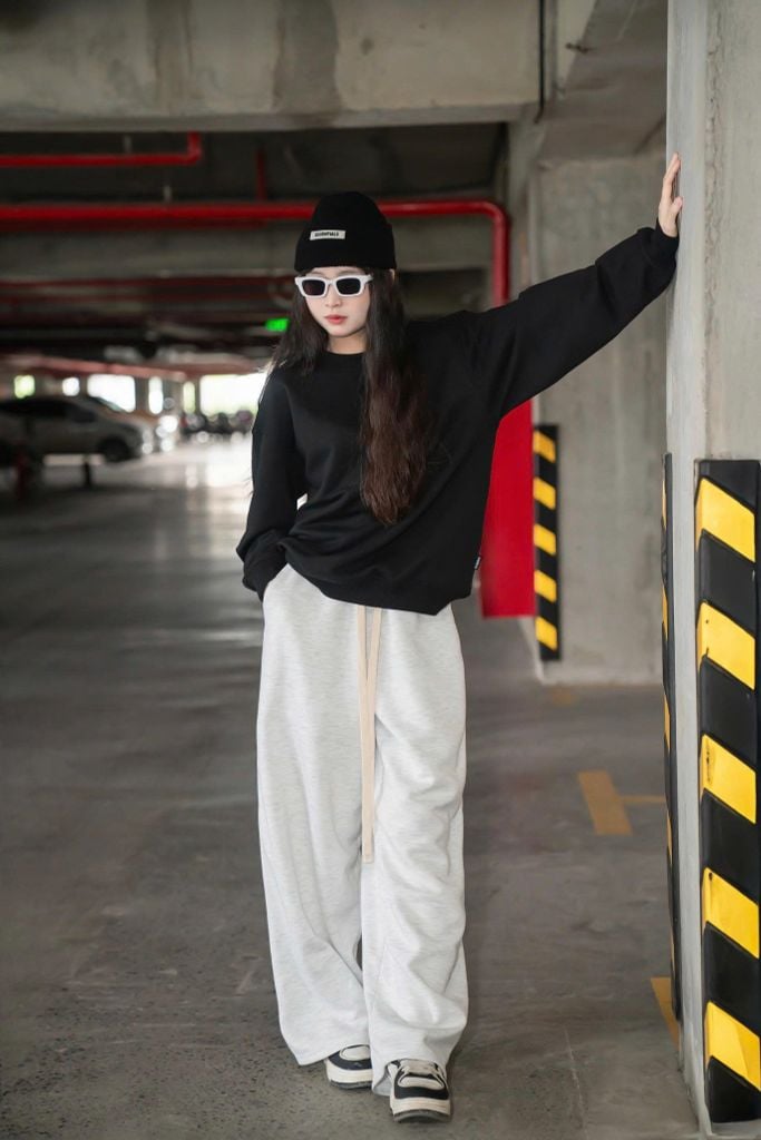 Quần Ống Rộng Chất Nỉ 2 Da Overco - O9J1