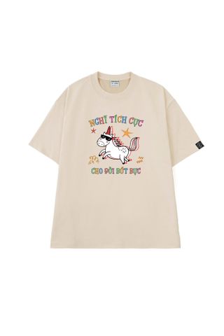 Áo Thun Unisex Nghĩ Tích Cực Cho Đời Bớt Bực - O1A262