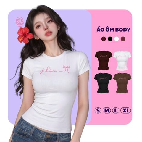 Áo Thun Borip Ngắn Tay Nơ Hồng France - OV-TSW005-IN8