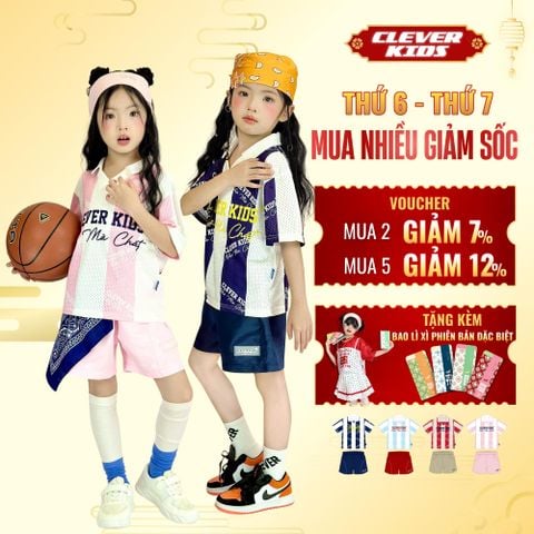  [Set Bộ Cho Bé 15kg-60kg] Set Áo Quần Neo Striple 26 Clever Kids Thiết Kế Phối Màu Tinh Tế Năng Động 