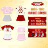 [Set Bộ Áo Váy Cho Bé 15kg-60kg] Bộ Áo Váy Sweet Heart Clever Kids Cho Bé Gái, Chất Cotton Bóng Mỹ In Lụa