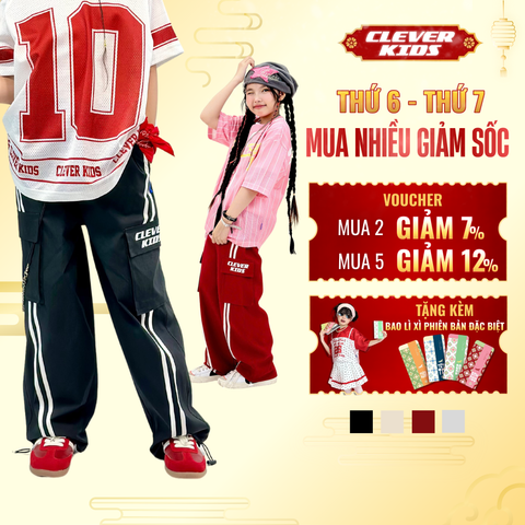  Quần túi hộp 6 túi Clever Kids 