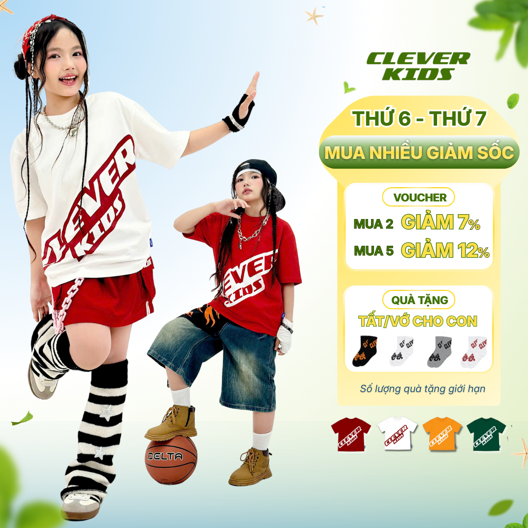 ÁO THUN SIGNATURE CLEVERKIDS COTTON