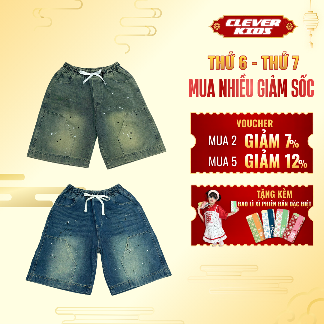QUẦN JEANS PAINT LỬNG ĐẮP TÚI