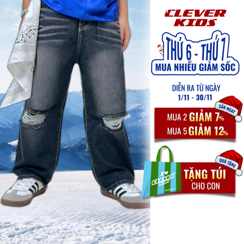  QUẦN JEANS ĐEN RÁCH GỐI 