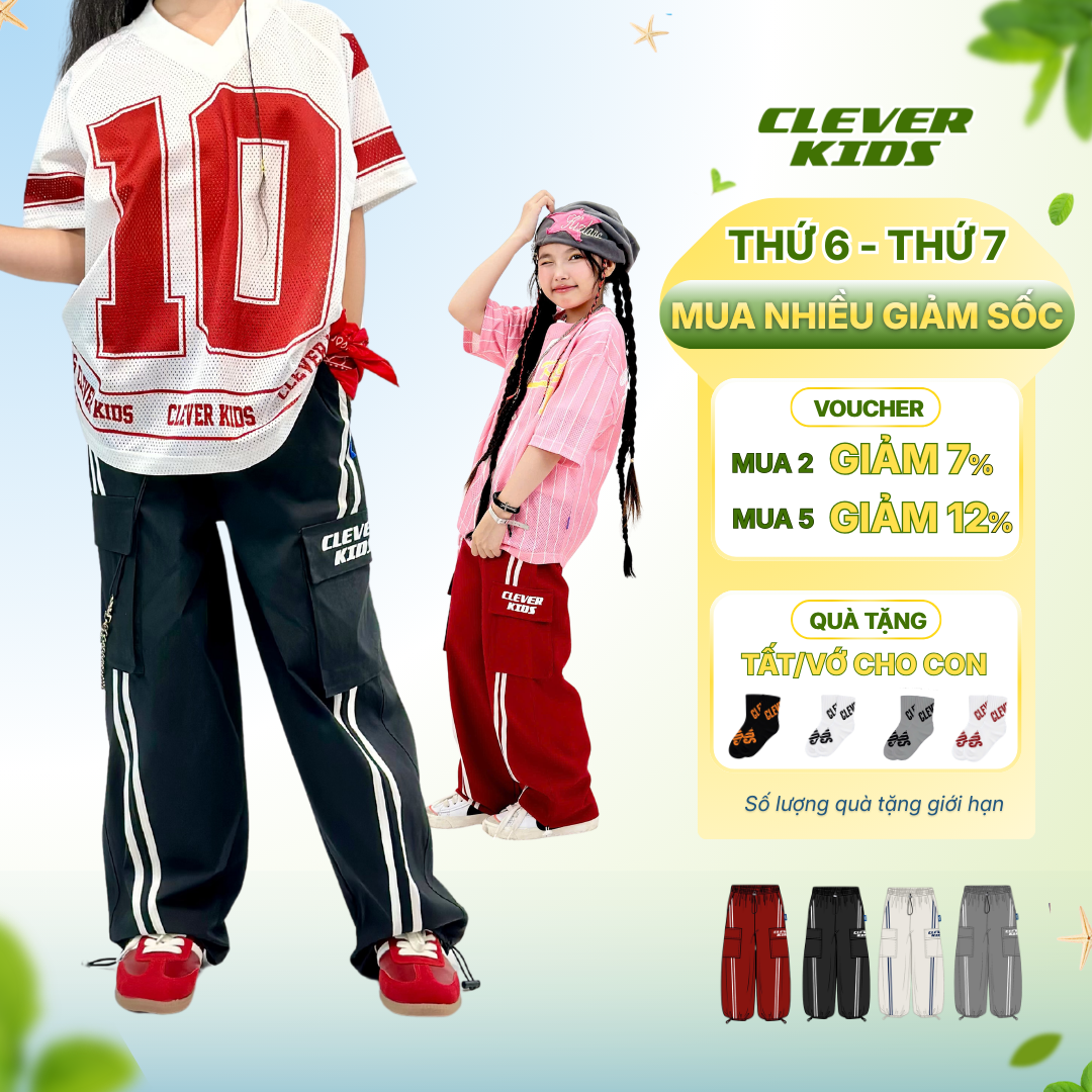 Quần túi hộp 6 túi Clever Kids