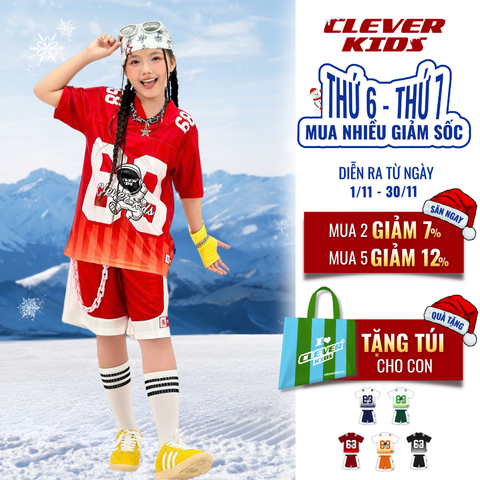  Set bộ cho Bé Trai/Bé Gái 6–12 tuổi – Thiết kế cá tính, chất cotton cao cấp I Số 68 Gradient Clever Kids 