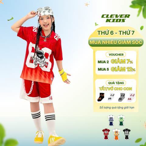  Set bộ cho Bé Trai/Bé Gái 6–12 tuổi – Thiết kế cá tính, chất cotton cao cấp I Số 68 Gradient Clever Kids 