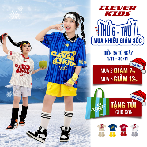  Set bộ cho Bé Trai/Bé Gái 6–12 tuổi - Chất lưới Thoáng Mát, Phong Cách Năng Động I Bộ Breezy Clever Kids 