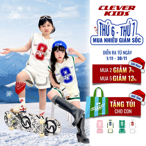  Set bộ cho Bé Trai/Bé Gái 6–12 tuổi – Thiết Kế Thoáng Mát, Phong Cách Năng Động I Bộ sát nách Ninth Clever Kids 