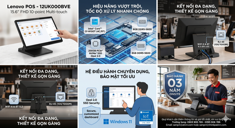 Lenovo POS 12UK000BVE – Giải Pháp Máy POS Cảm Ứng Hiệu Năng Cao