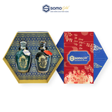  Hộp quà TÂM GIAO | Tây Dương Sâm Tửu + Minh Mạng Tửu - Bình sứ Bát Tràng (500ml & 700ml) 