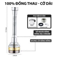 Đầu vòi rửa bát tăng áp đồng thau inox 304 cao cấp Mifan