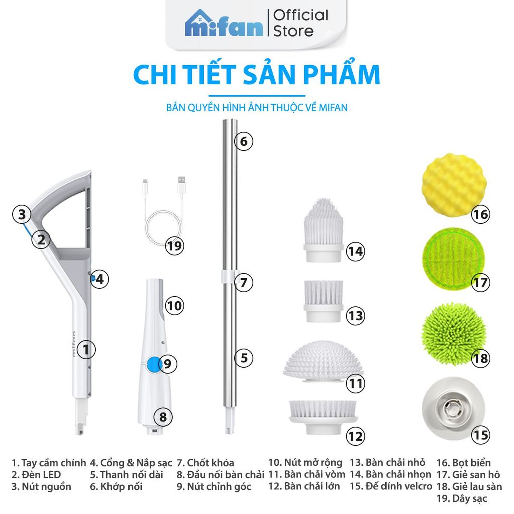 Chổi Cọ Điện Đa Năng Mifan C3