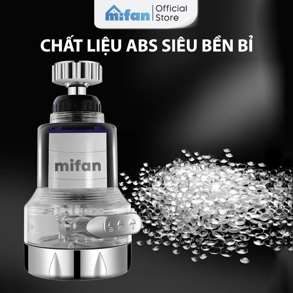 Đầu Vòi Rửa Bát Tăng Áp Lọc Nước 3 Chế Độ Phun Mifan
