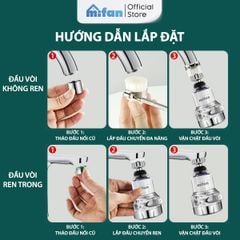 Đầu Vòi Rửa Bát Tăng Áp Lọc Nước 3 Chế Độ Phun Mifan