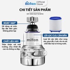Đầu Vòi Rửa Bát Tăng Áp Lọc Nước 3 Chế Độ Phun Mifan