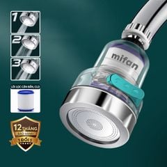 Đầu Vòi Rửa Bát Tăng Áp Lọc Nước 3 Chế Độ Phun Mifan