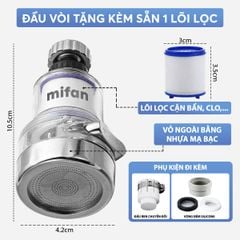 Đầu Vòi Rửa Bát Tăng Áp Lọc Nước 3 Chế Độ Phun Mifan