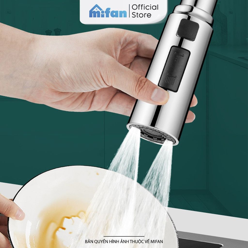 Đầu Vòi Rửa Bát Tăng Áp 3 Chế Độ Phun Mifan
