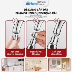Đầu Vòi Rửa Bát Tăng Áp 3 Chế Độ Phun Mifan