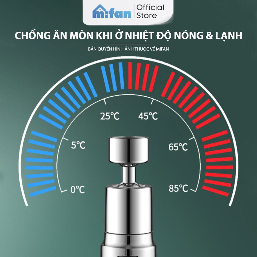 Đầu Vòi Rửa Bát Tăng Áp 3 Chế Độ Phun Mifan