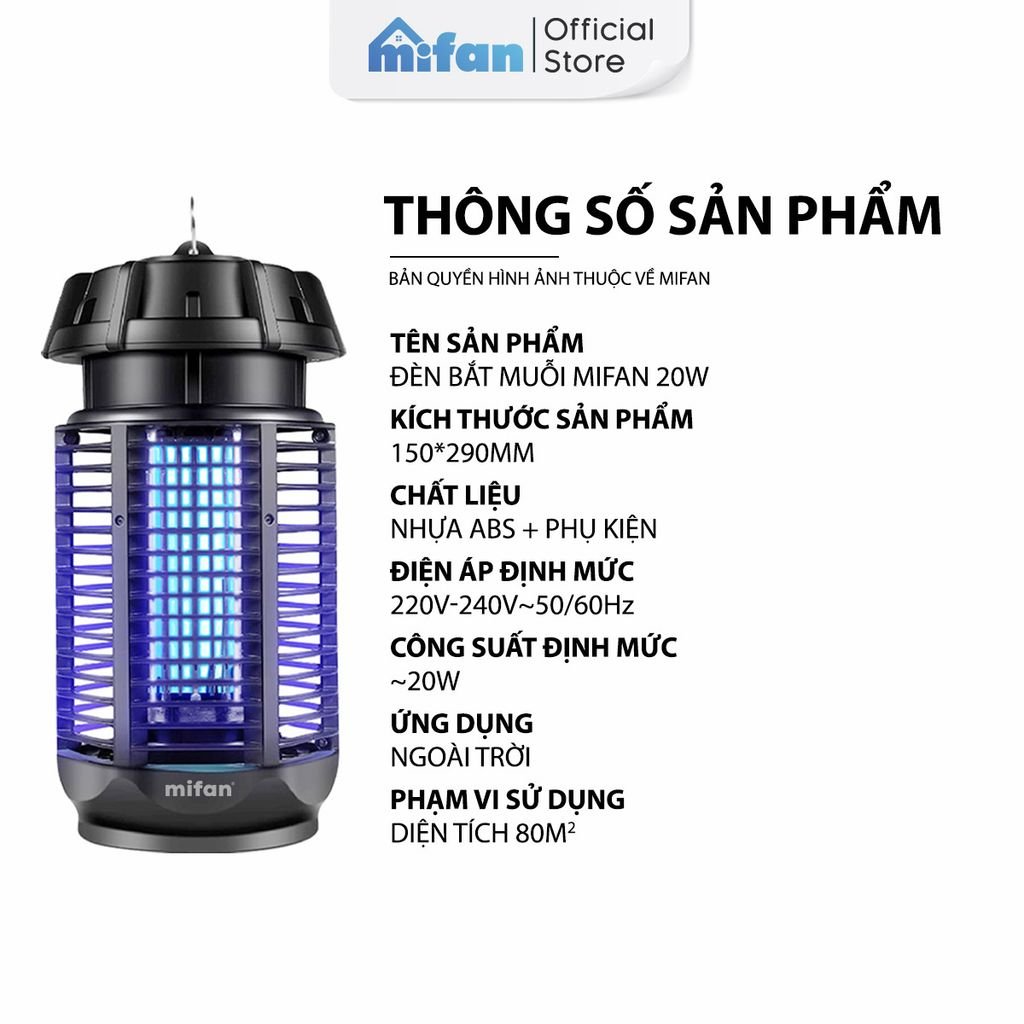 Đèn Bắt Muỗi Cao Cấp Mifan 20W
