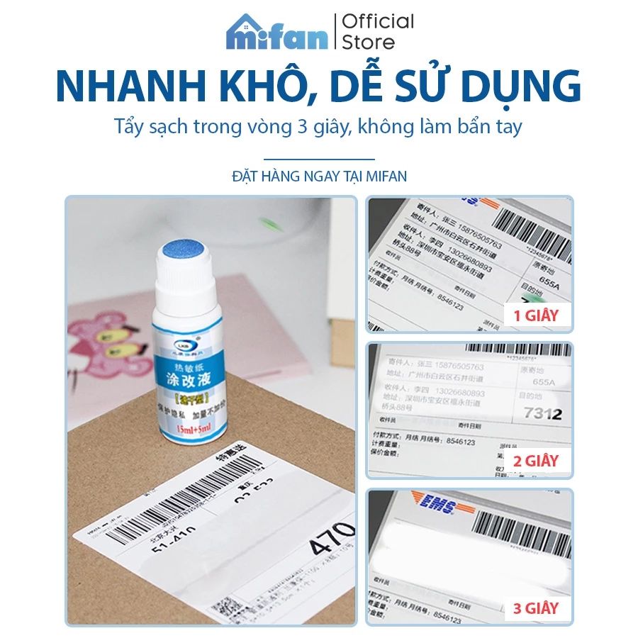 Chai Tẩy Mực In Nhiệt Che Tên Sản Phẩm LKB 20ml