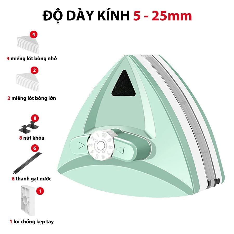Bộ Lau Kính 2 Mặt Nam Châm Thông Minh MIFAN