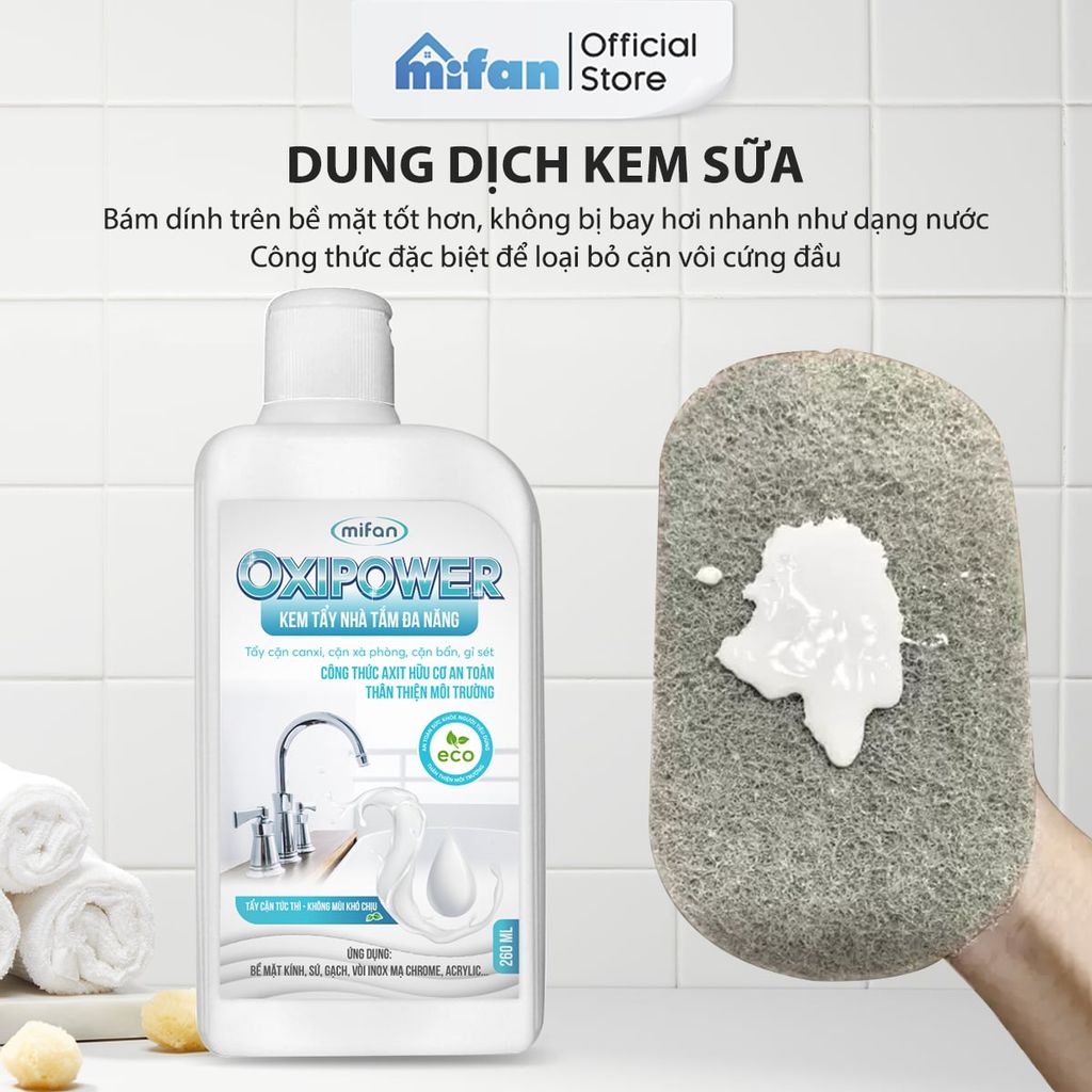 Kem Tẩy Nhà Tắm Đa Năng Mifan Oxipower