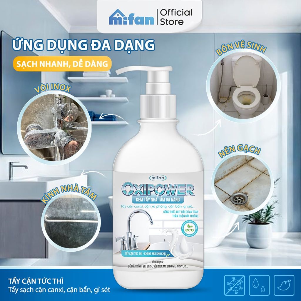 Kem Tẩy Nhà Tắm Đa Năng Mifan Oxipower