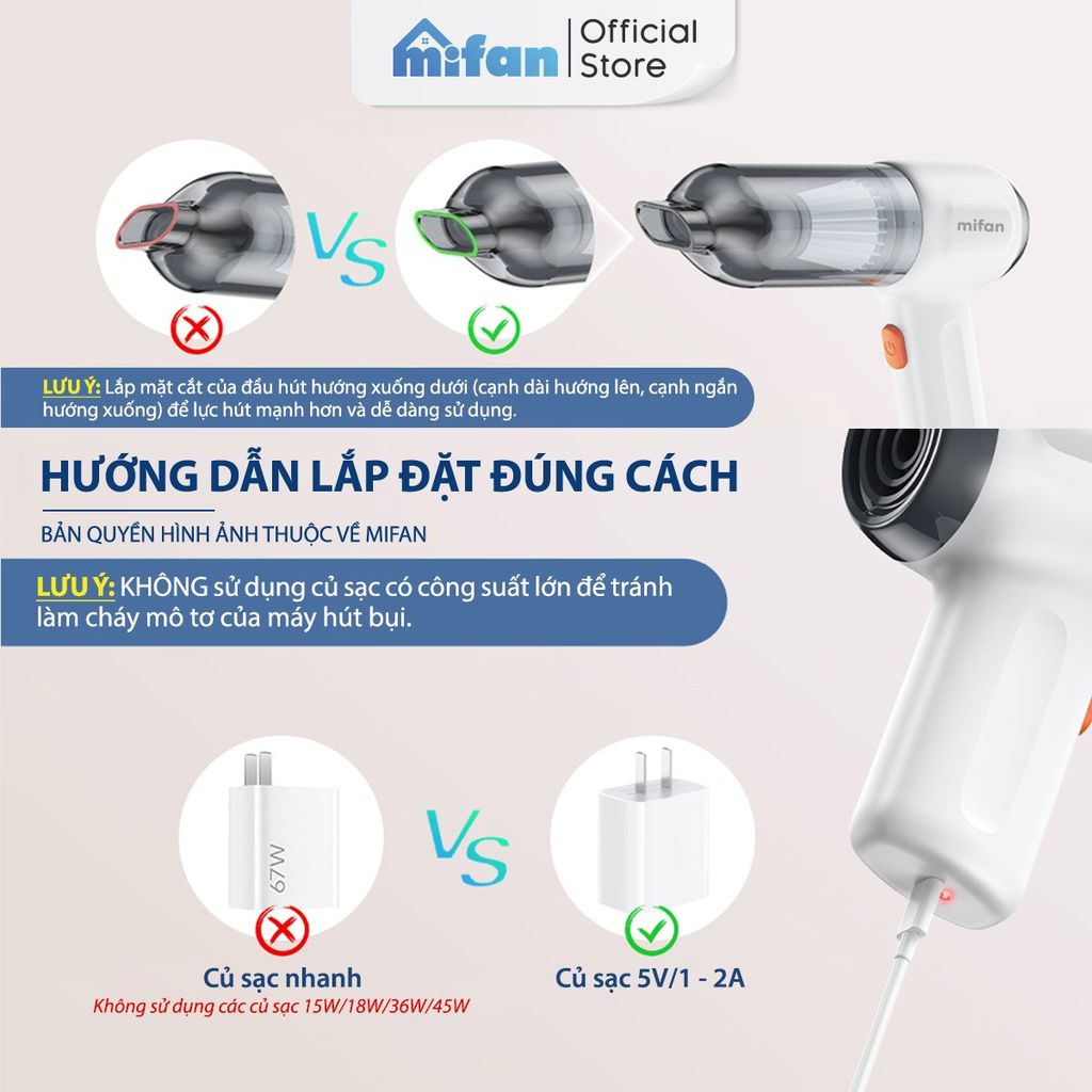 Máy Hút Bụi Cầm Tay Mini Không Dây 3 trong 1 Mifan CV103