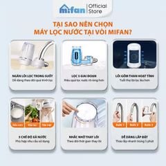 Bộ Lọc Nước Đầu Vòi Lõi Gốm MIFAN Inox 304 Tăng Áp 3 Chế Độ