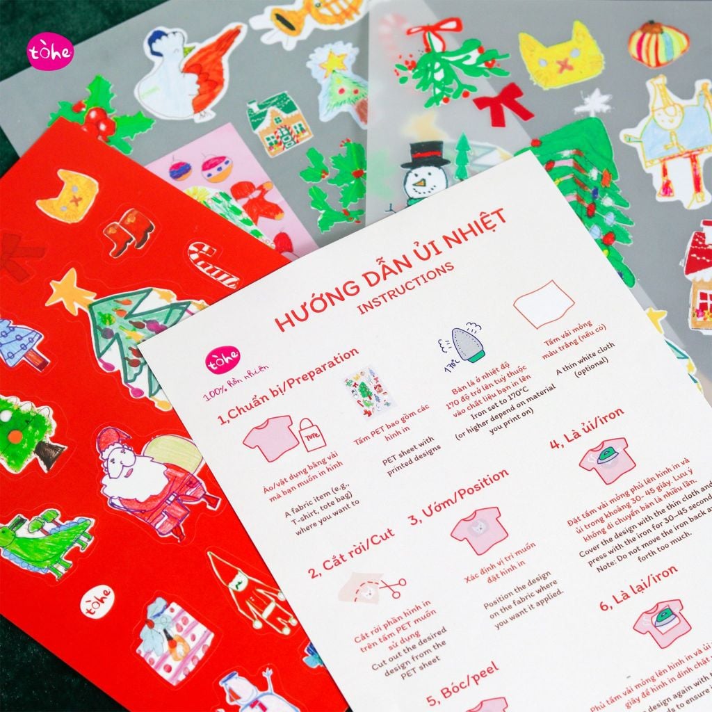 Set miếng dán in nhiệt và sticker X - Mas